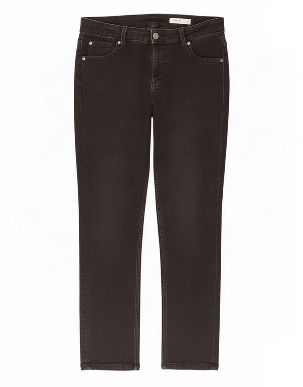 Calça jeans feminina Marks & Spencer The Lily Crop Reino Unido 14 grande W32 L25 preta