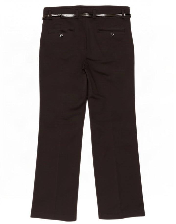 Zara Calça feminina casual bootcut UE 40 médio W30 L30 algodão preto