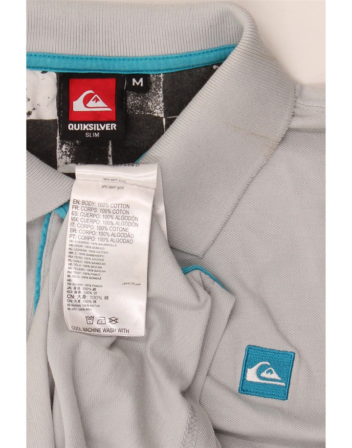 Camisa polo masculina Quiksilver Slim Fit algodão cinza médio