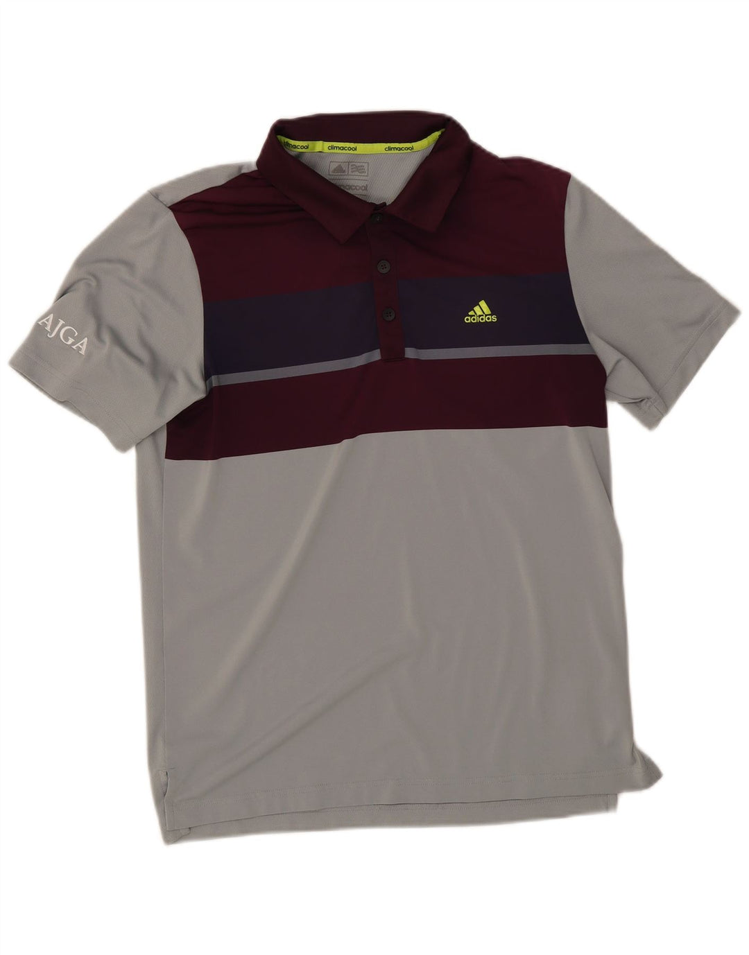 Camisa Polo Masculina Adidas Climacool Pequena Cinza Colorblock Poliéster