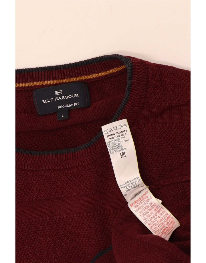 Suéter masculino Marks & Spencer Blue Harbor com gola redonda grande marrom