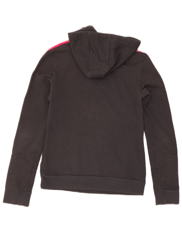 Adidas Womens Graphic Hoodie Jumper UK 4/6 XS Cinza Algodão