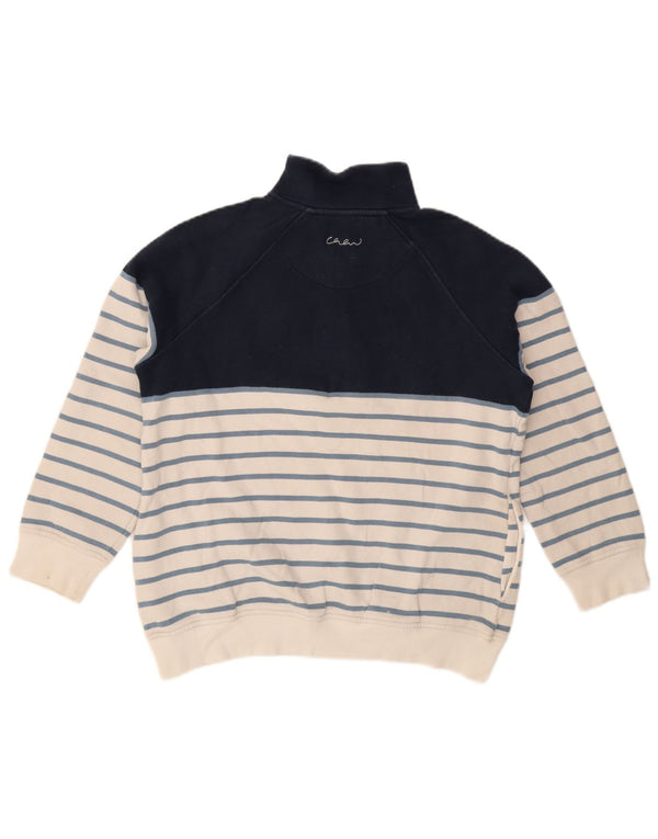 Crew Clothing moletom feminino jumper UK 12 médio azul marinho listrado