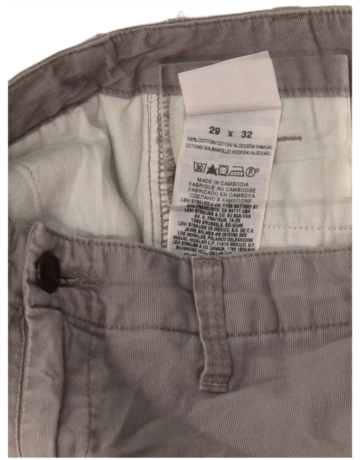 Calças Dockers masculinas retas Chino W29 L32 algodão cinza