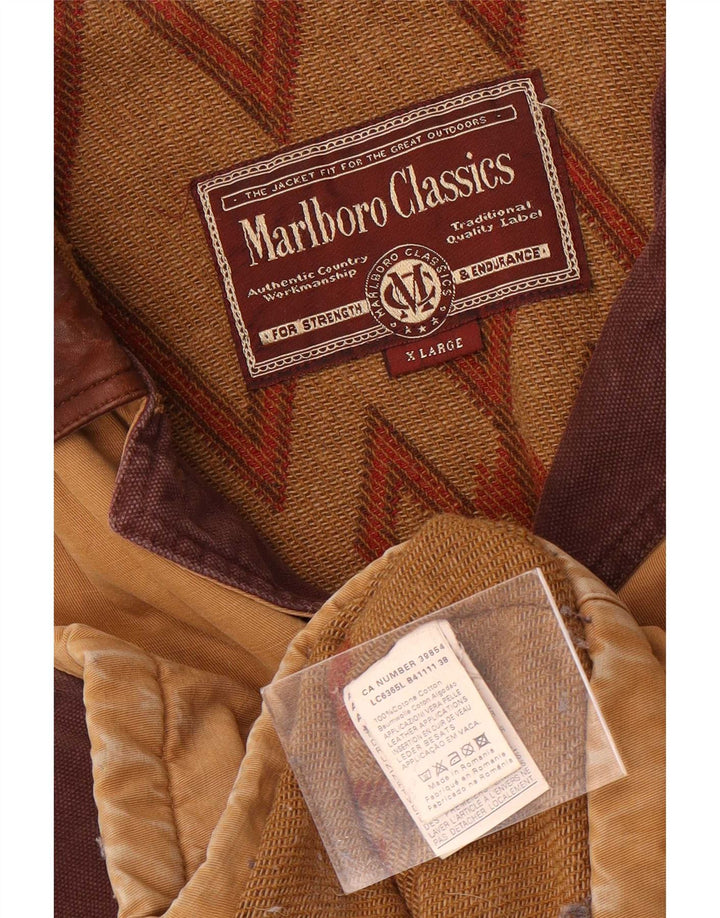 Jaqueta corta-vento masculina Marlboro Classics UK 42 XL algodão marrom