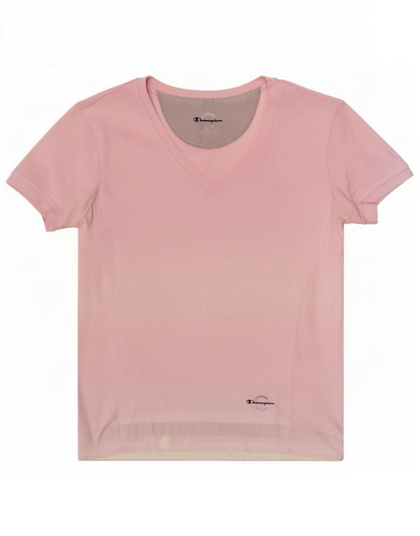 Camiseta Feminina Champion Easy Fit Top UK 10 Pequeno Algodão Rosa