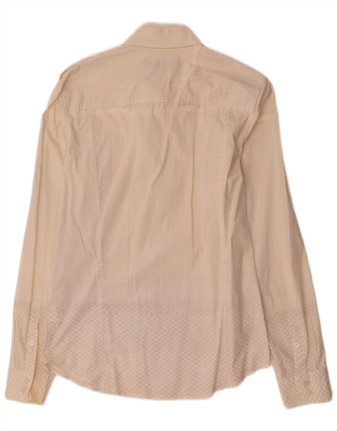 Camisa masculina Calvin Klein Jeans média off white xadrez algodão