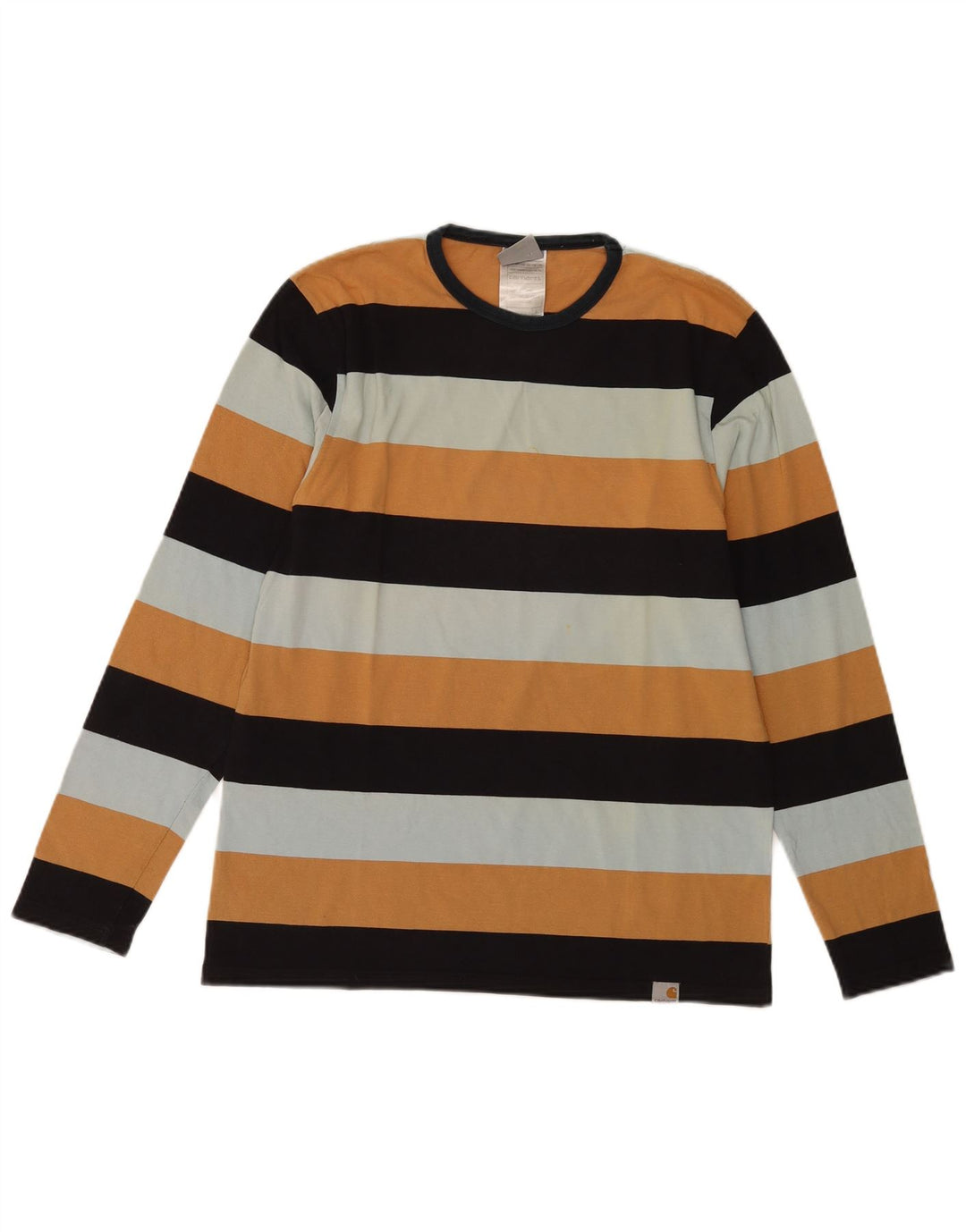 Top masculino Carhartt manga comprida pequeno algodão listrado multicolorido
