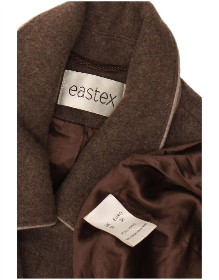 Casaco Duffle Feminino Eastex Reino Unido 10 Lã Marrom Pequena
