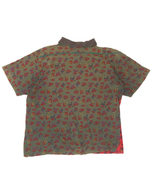 Camisa polo masculina Meeting grande algodão floral rosa