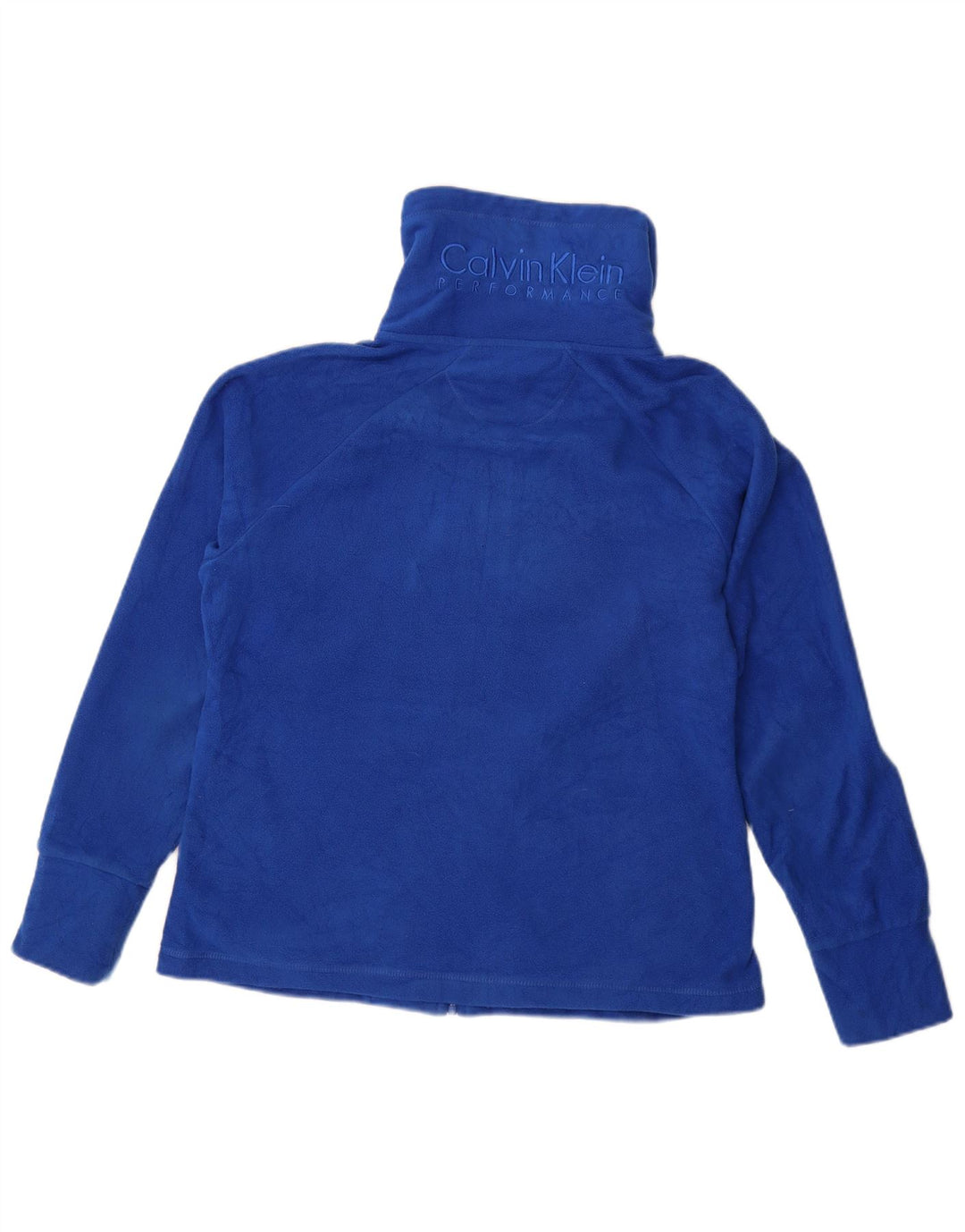 Jaqueta feminina de lã gráfica CALVIN KLEIN Reino Unido 14 poliéster azul médio