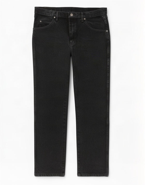 Wrangler Mens Regular Fit Straight Jeans W34 L30 Algodão Preto
