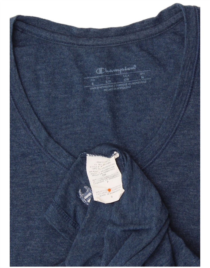 Camiseta feminina CHAMPION UK 8 pequeno algodão azul