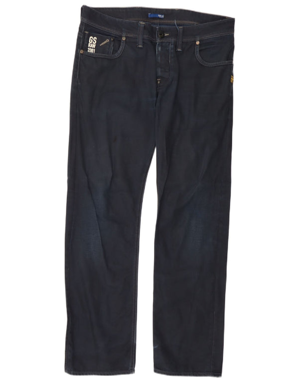 Calça jeans masculina G-Star Attacc baixa reta W34 L32 algodão azul marinho