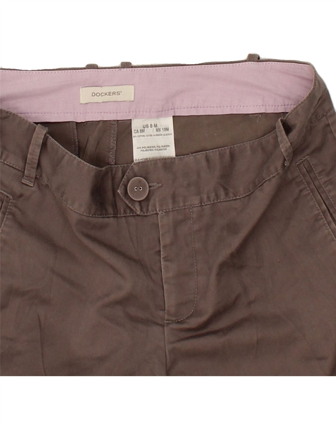 DOCKERS Womens Straight Chino Trousers US 8 Medium W30 L32 Brown Cotton Vintage Dockers and Second-Hand Dockers from Messina Hembry 