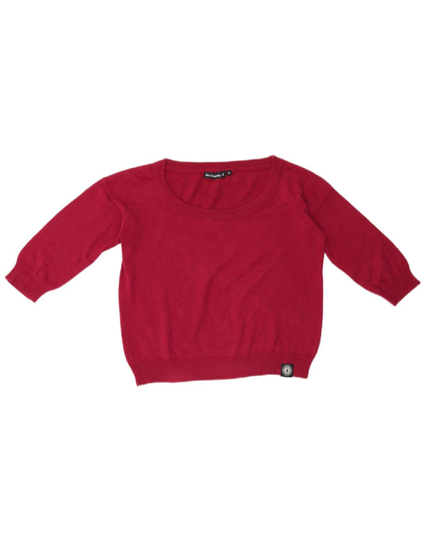Suéter feminino cropped com gola canoa Best Company Reino Unido 14 médio vermelho