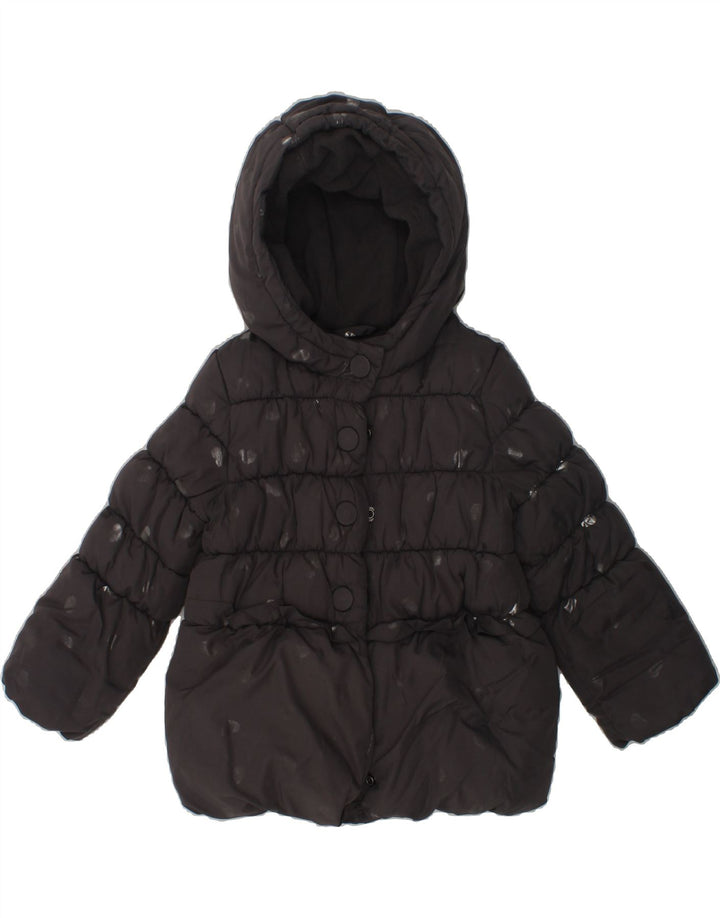 BENETTON Baby Girls Hooded Padded Coat 18-24 Months Black Polyester | Vintage Benetton | Thrift | Second-Hand Benetton | Used Clothing | Messina Hembry 
