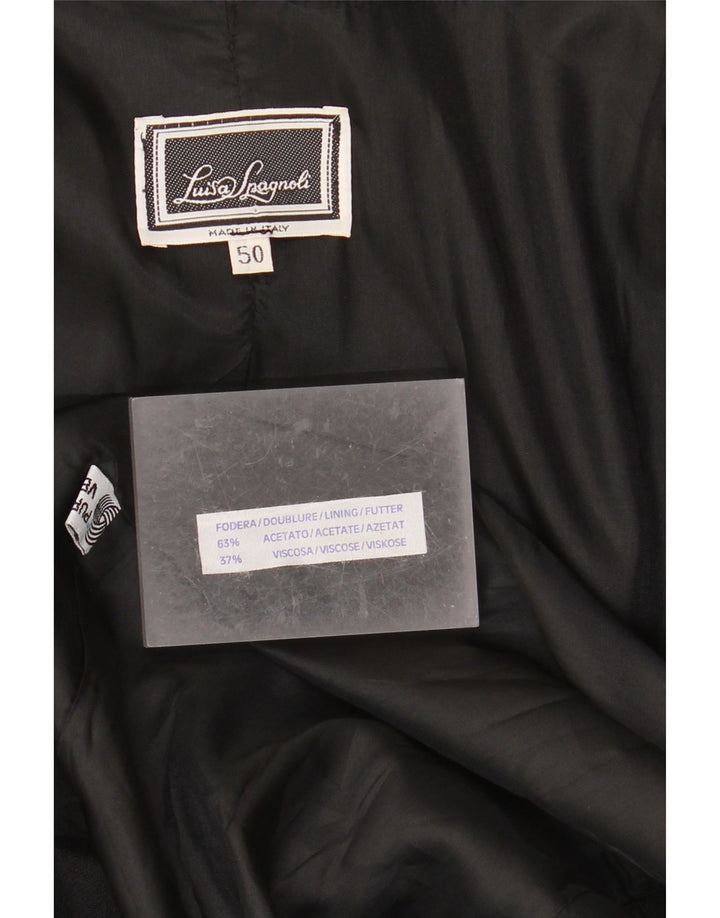Luisa Spagnoli Jaqueta blazer feminina com 1 botão IT 50 grande acetato preto