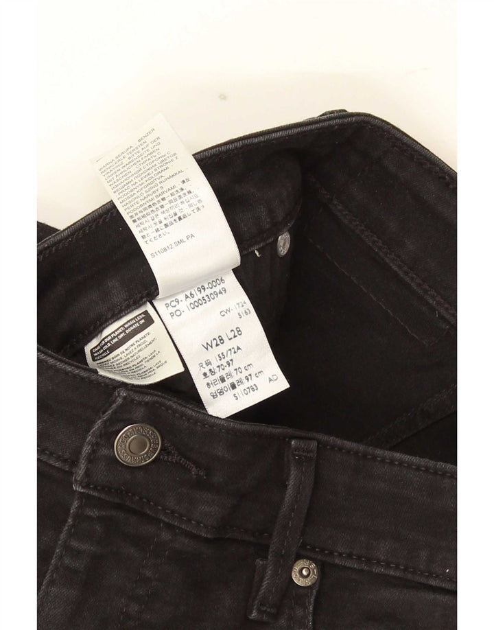 Calça jeans feminina Levi's 712 Slim W28 L28 algodão preto