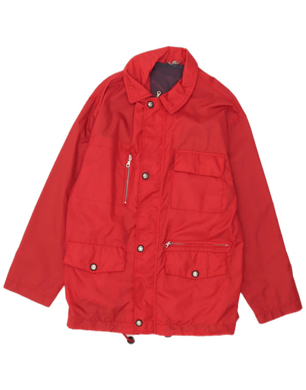 Jaqueta utilitária masculina vintage UK 40 grande nylon vermelho