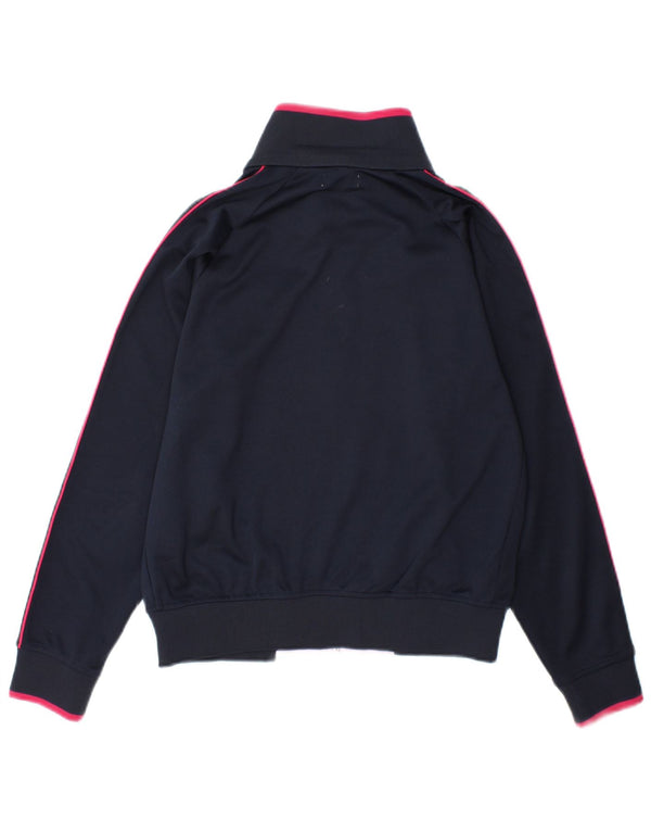 Kappa Womens Tracksuit Top Jacket UK 14 Médio Azul Marinho Colorblock