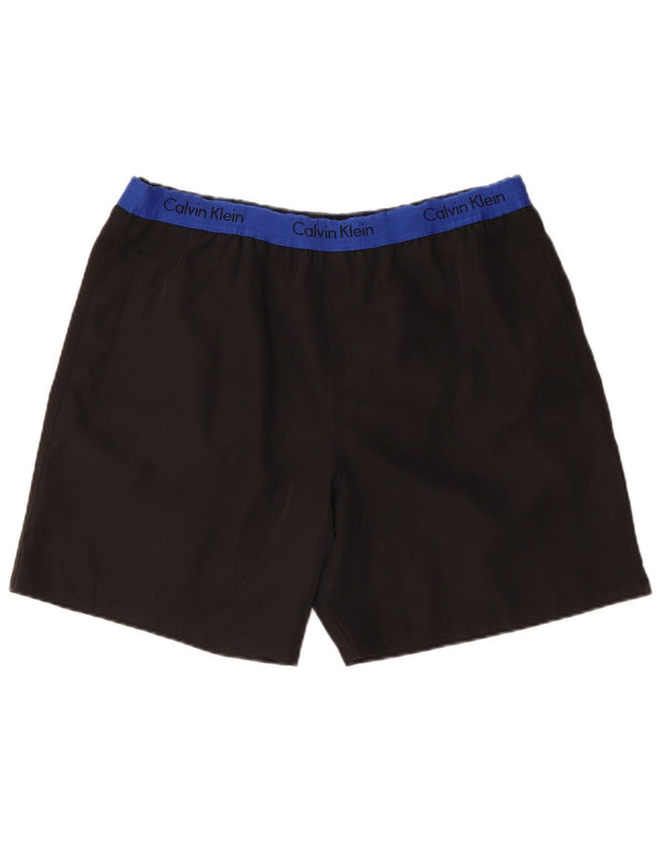 CALVIN KLEIN Calção de banho masculino gráfico XL preto colorblock poliéster
