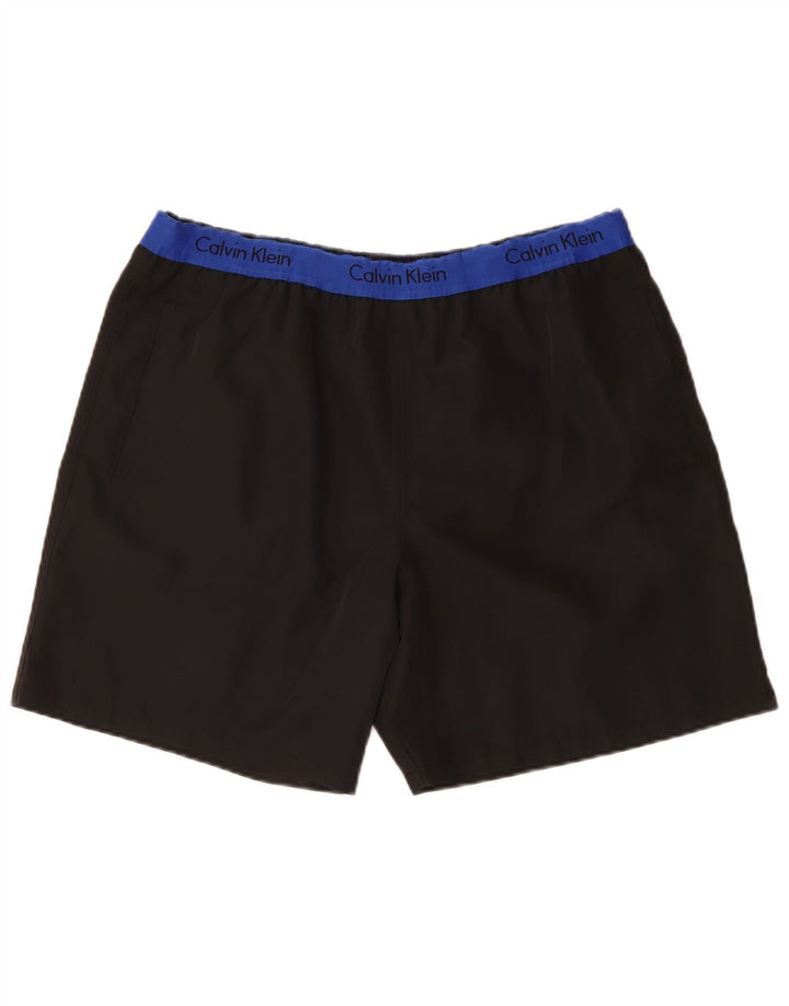 CALVIN KLEIN Calção de banho masculino gráfico XL preto colorblock poliéster