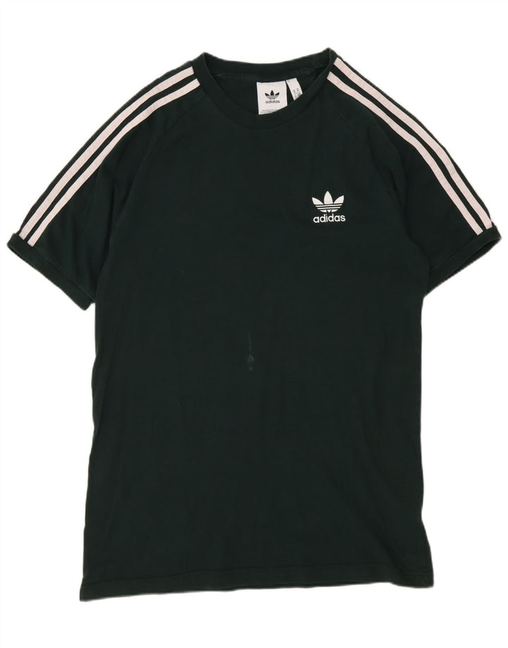 Adidas Mens Camiseta Top Médio Algodão Verde