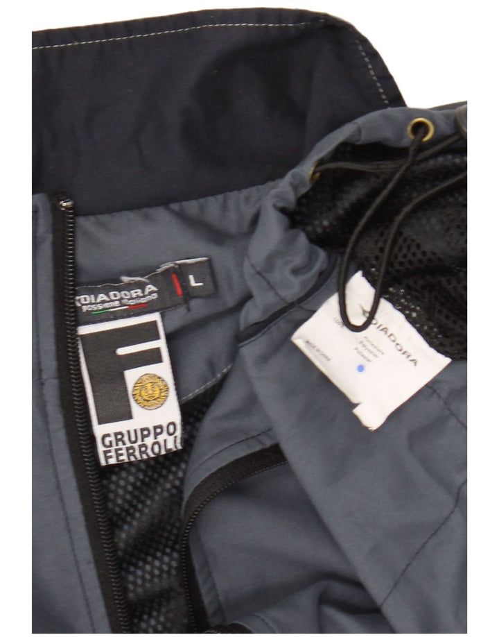 Diadora Mens Tracksuit Top Jacket Grande Azul Marinho Colourblock Poliéster