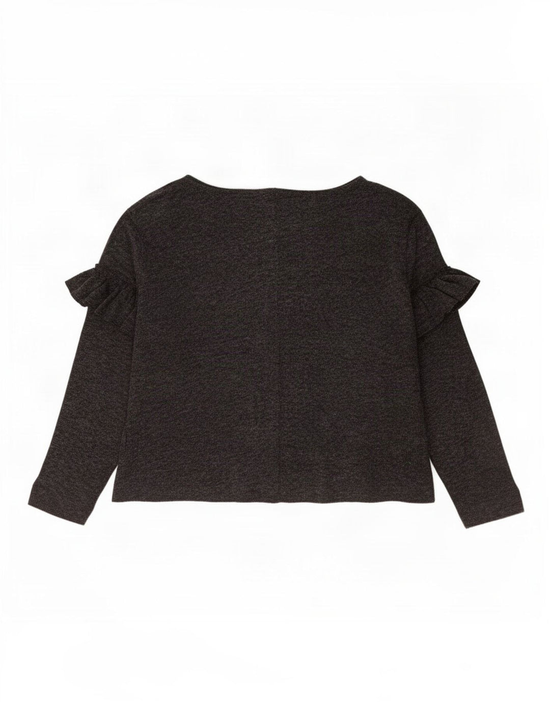 Top feminino Zara manga comprida UK 14 cinza médio