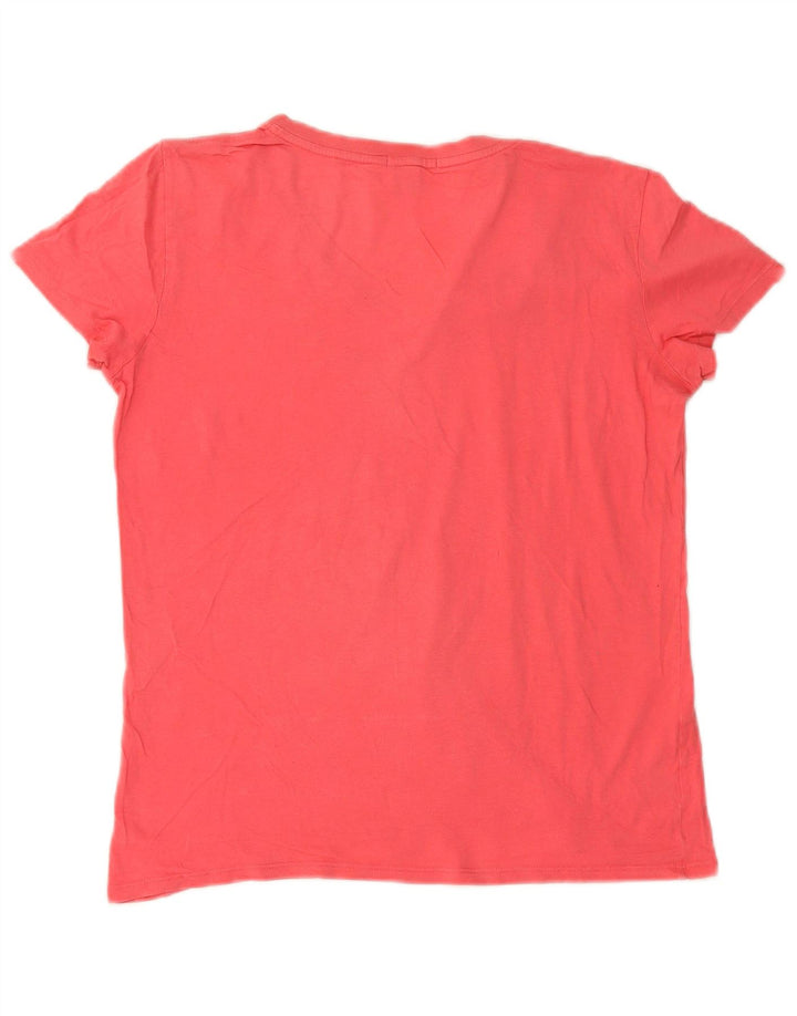 Camiseta feminina Lacoste tamanho superior 42 grande algodão rosa