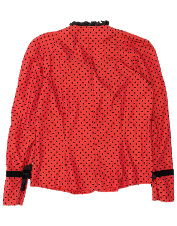 Blusa feminina Primavera Firenze EUA 3 poliéster manchado vermelho pequeno
