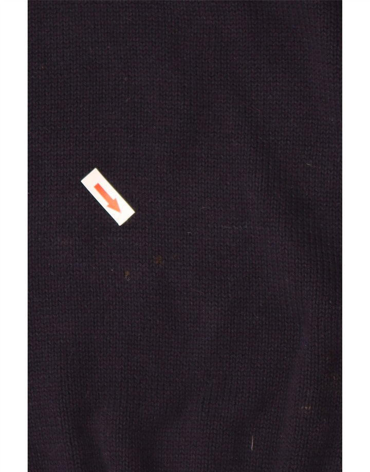 Suéter masculino Marks & Spencer com gola redonda, azul marinho médio