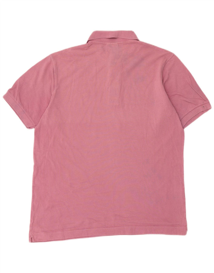 Camisa polo masculina Lacoste tamanho 5 grande algodão rosa