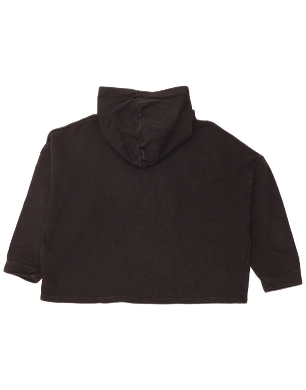 Suéter feminino com capuz estampado de manga 3/4 GUESS UK 8 pequeno preto