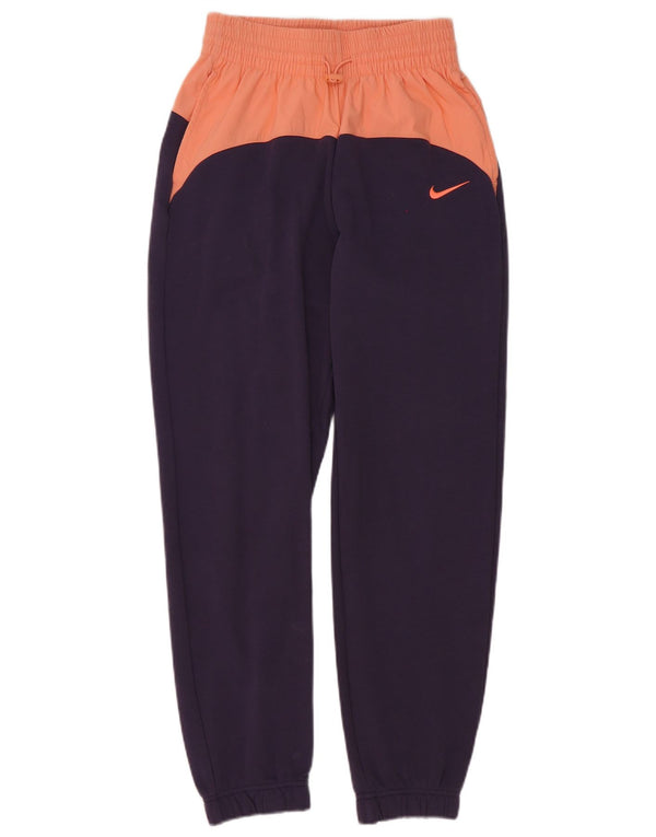 Calça de treino feminina Nike Joggers UK 6 XS roxo colorblock algodão