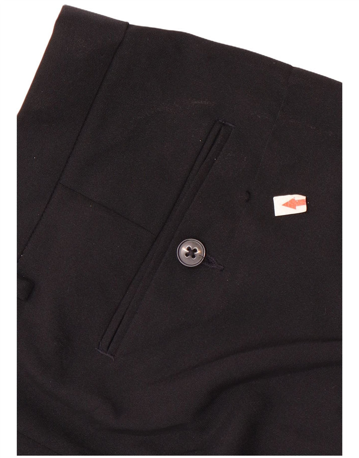 Calça masculina de ajuste regular Marks & Spencer W34 L33 azul marinho poliéster