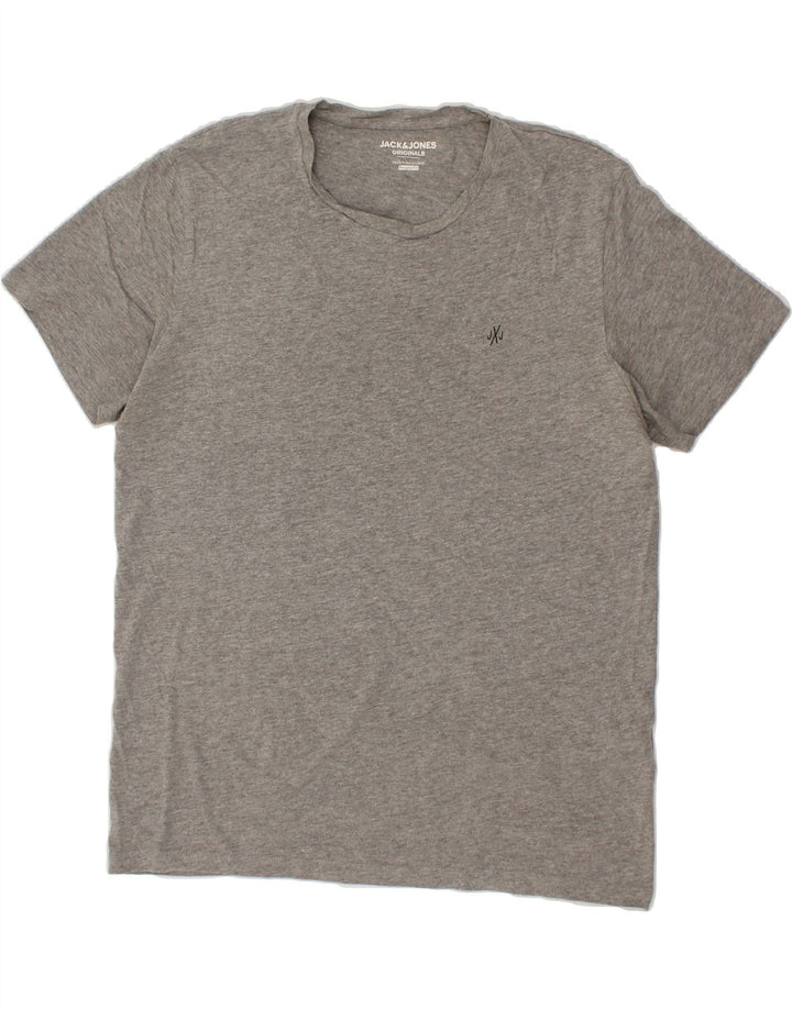 JACK & JONES Mens Regular Fit T-Shirt Top XL Grey Cotton Vintage Jack & Jones and Second-Hand Jack & Jones from Messina Hembry 