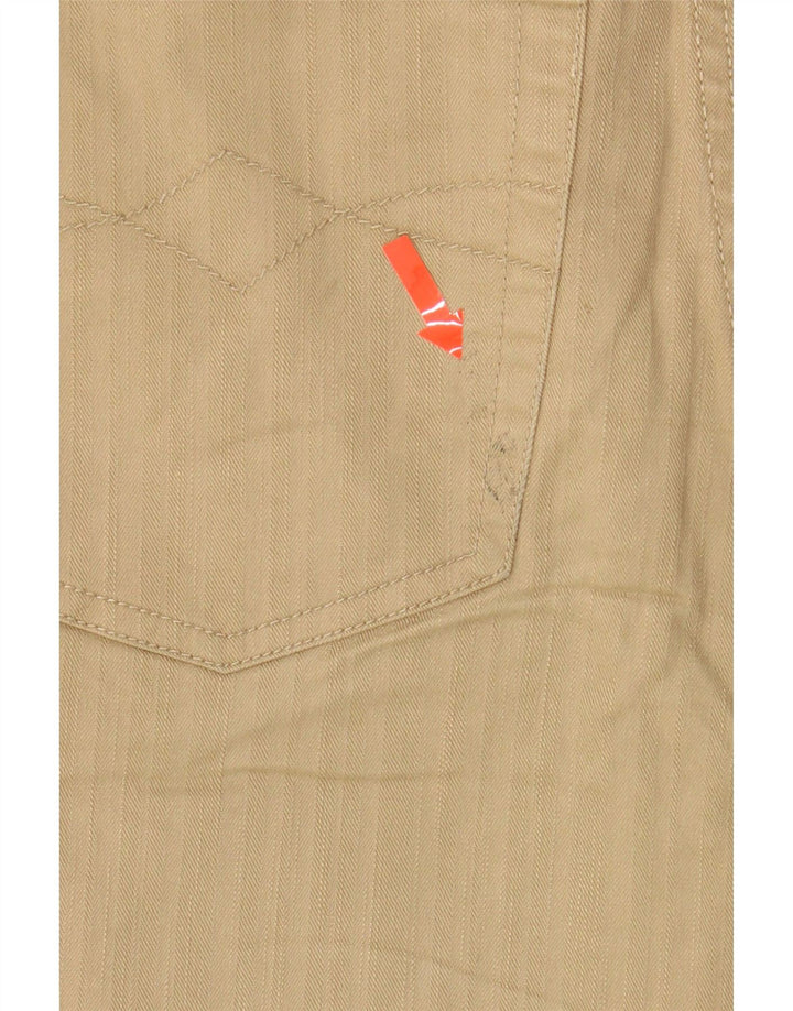 VINTAGE Mens Straight Casual Trousers W26 L30 Beige Cotton Vintage Vintage and Second-Hand Vintage from Messina Hembry 