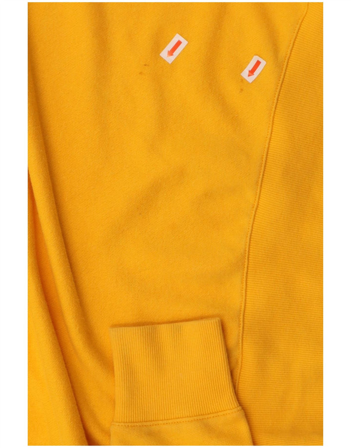 CHAMPION Suéter feminino oversized cropped UK 6 XS algodão amarelo