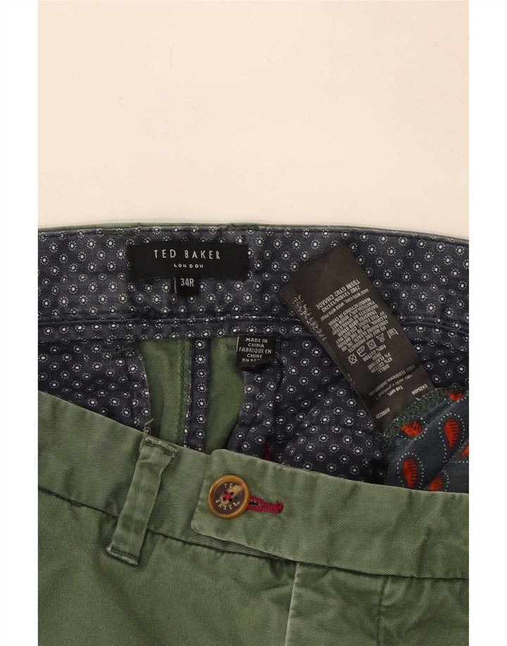 Calça Chino Regular Masculina Ted Baker W34 L30 Algodão Verde