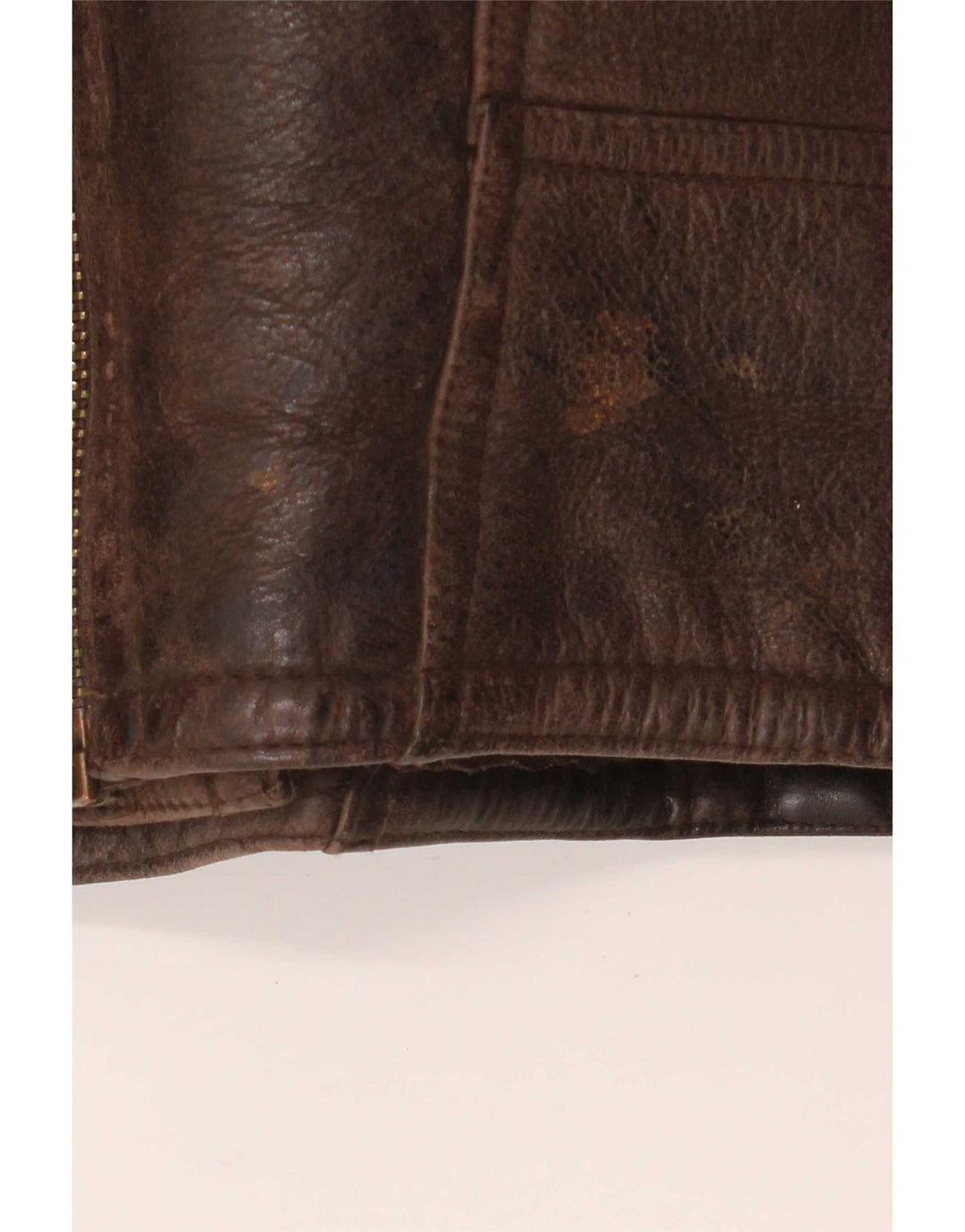 Jaqueta de couro Sherpa masculina vintage Reino Unido 40 grande marrom
