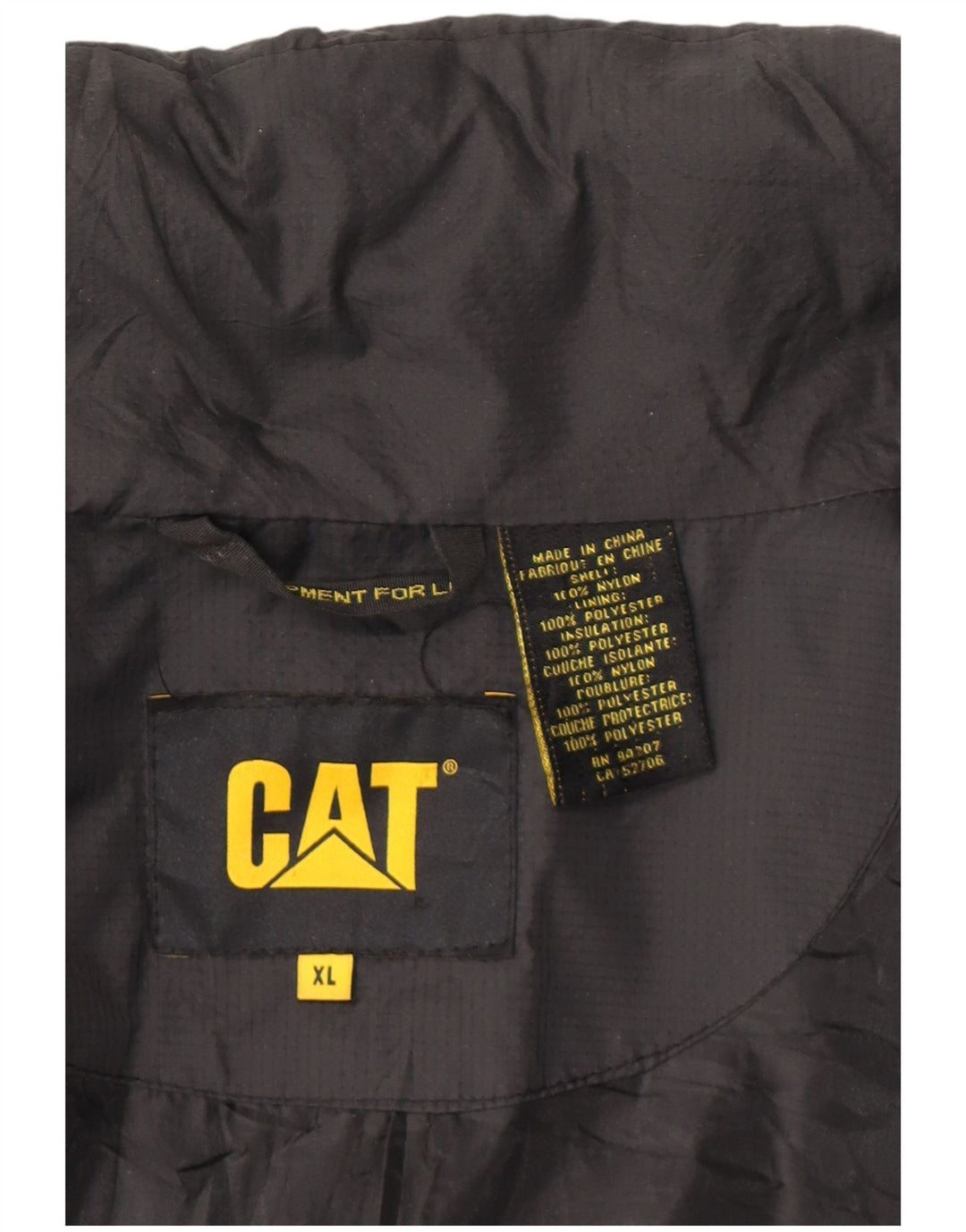 Colete acolchoado masculino Caterpillar UK 42 XL preto nylon