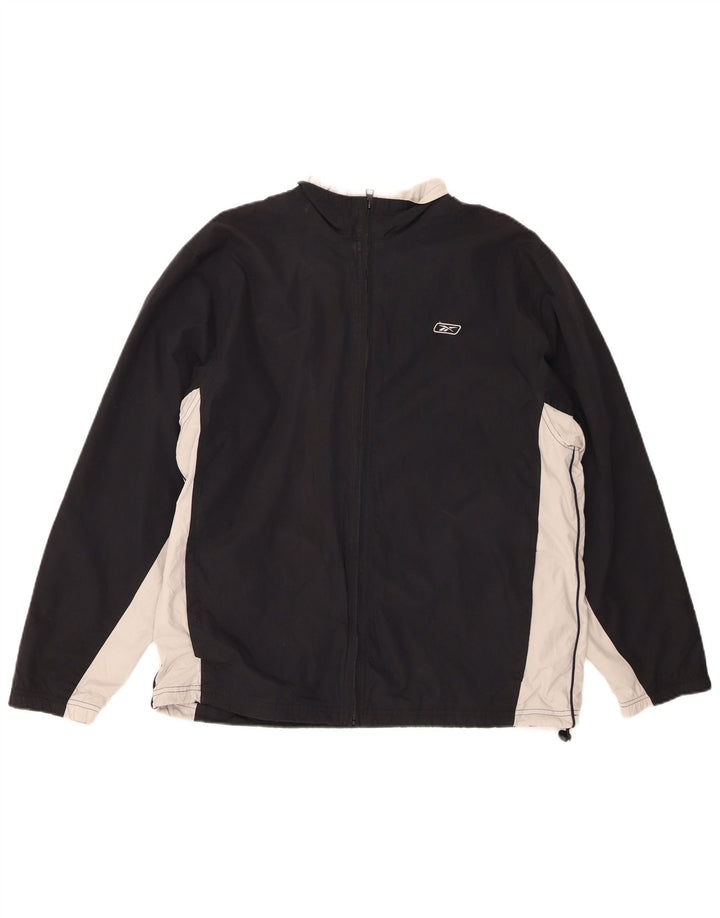 REEBOK Mens Treino Top Jaqueta Médio Preto Colourblock Poliéster
