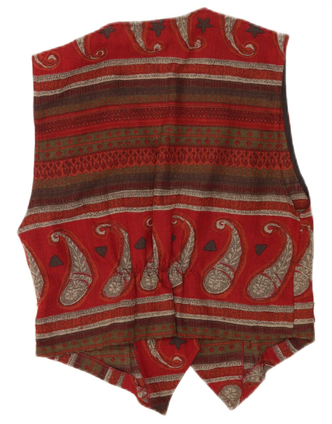 Colete feminino vintage IT 44 médio Borgonha Paisley poliéster