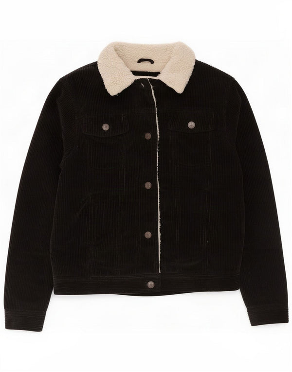 Jaqueta de veludo Sherpa para meninas Marks & Spencer 13-14 anos preto Colourblock