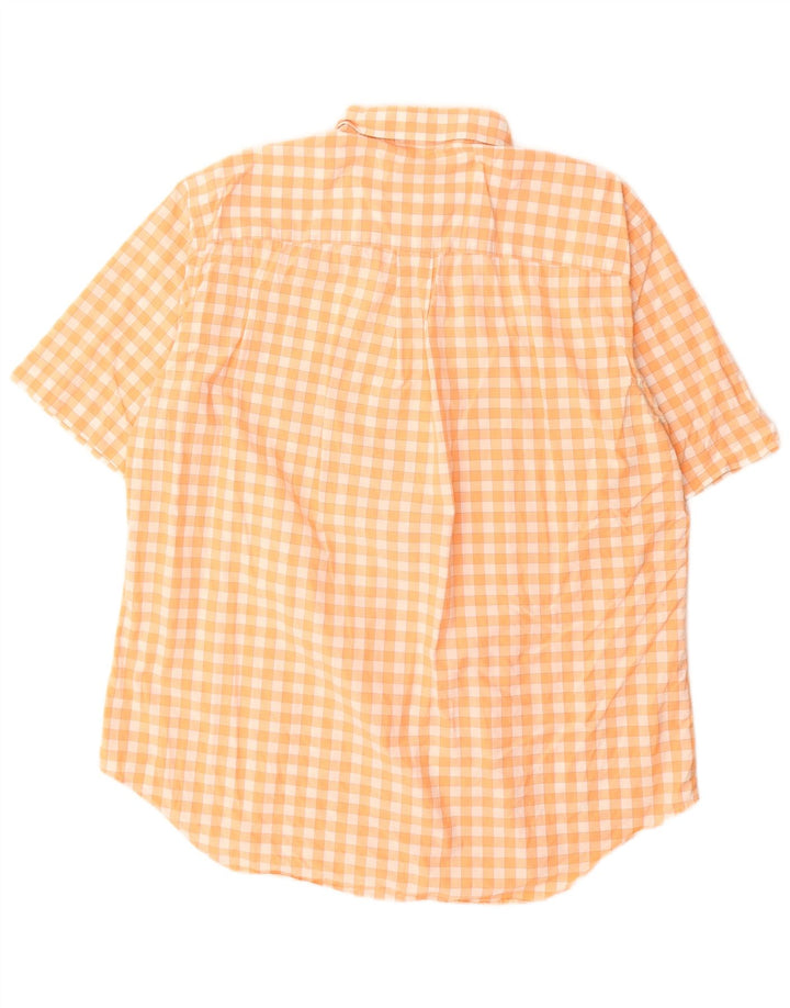 Camisa masculina de manga curta Burberry grande laranja algodão guingão
