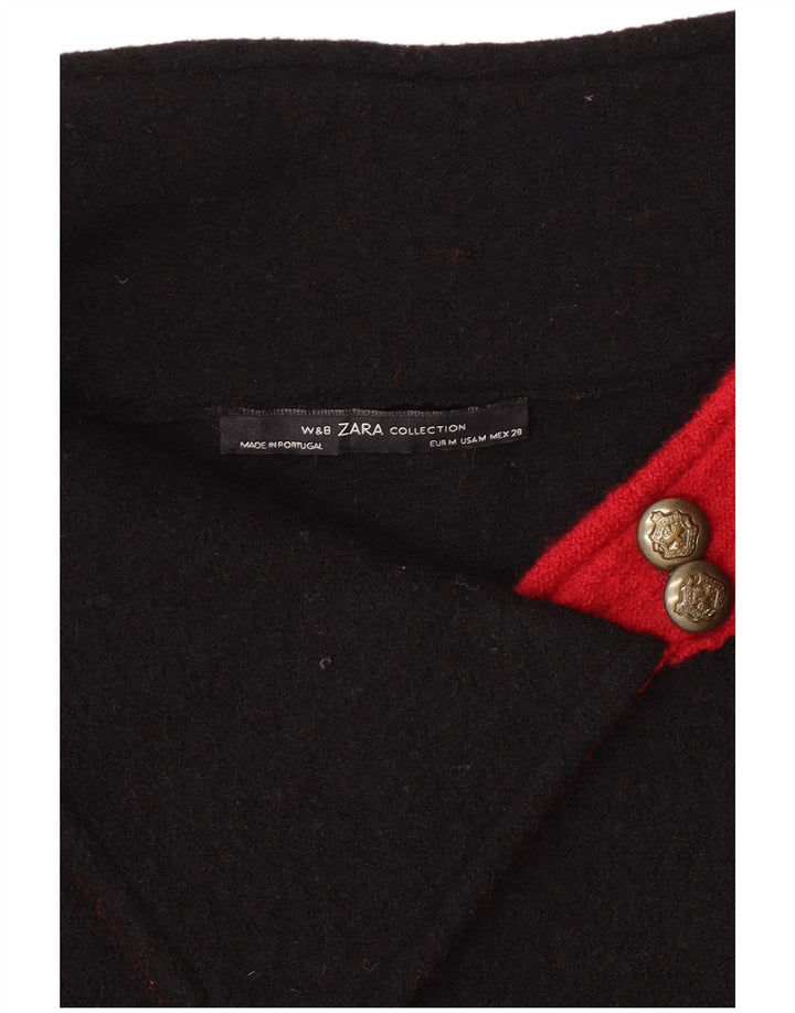 Suéter feminino ZARA com gola xale UK 14 bloco colorido vermelho médio