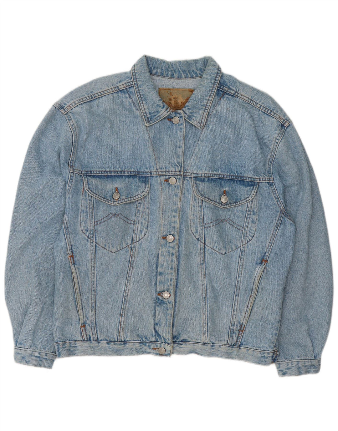 Jaqueta jeans feminina VINTAGE de grandes dimensões Reino Unido 16 grande algodão azul
