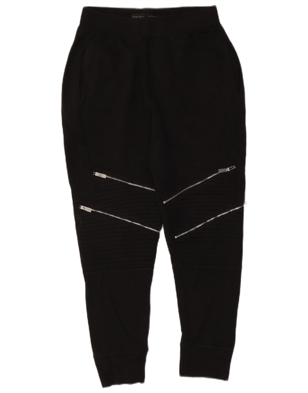 Zara Calça de treino masculina Joggers médio preto poliéster